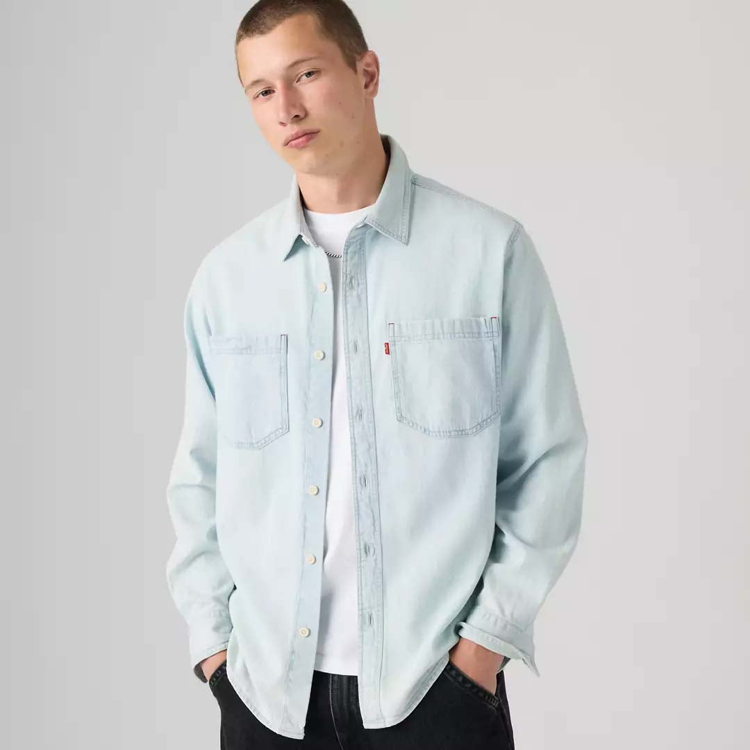 Mariposa Worker Shirt | Luisa Light Wash