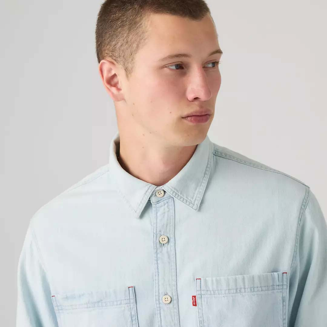 Mariposa Worker Shirt | Luisa Light Wash