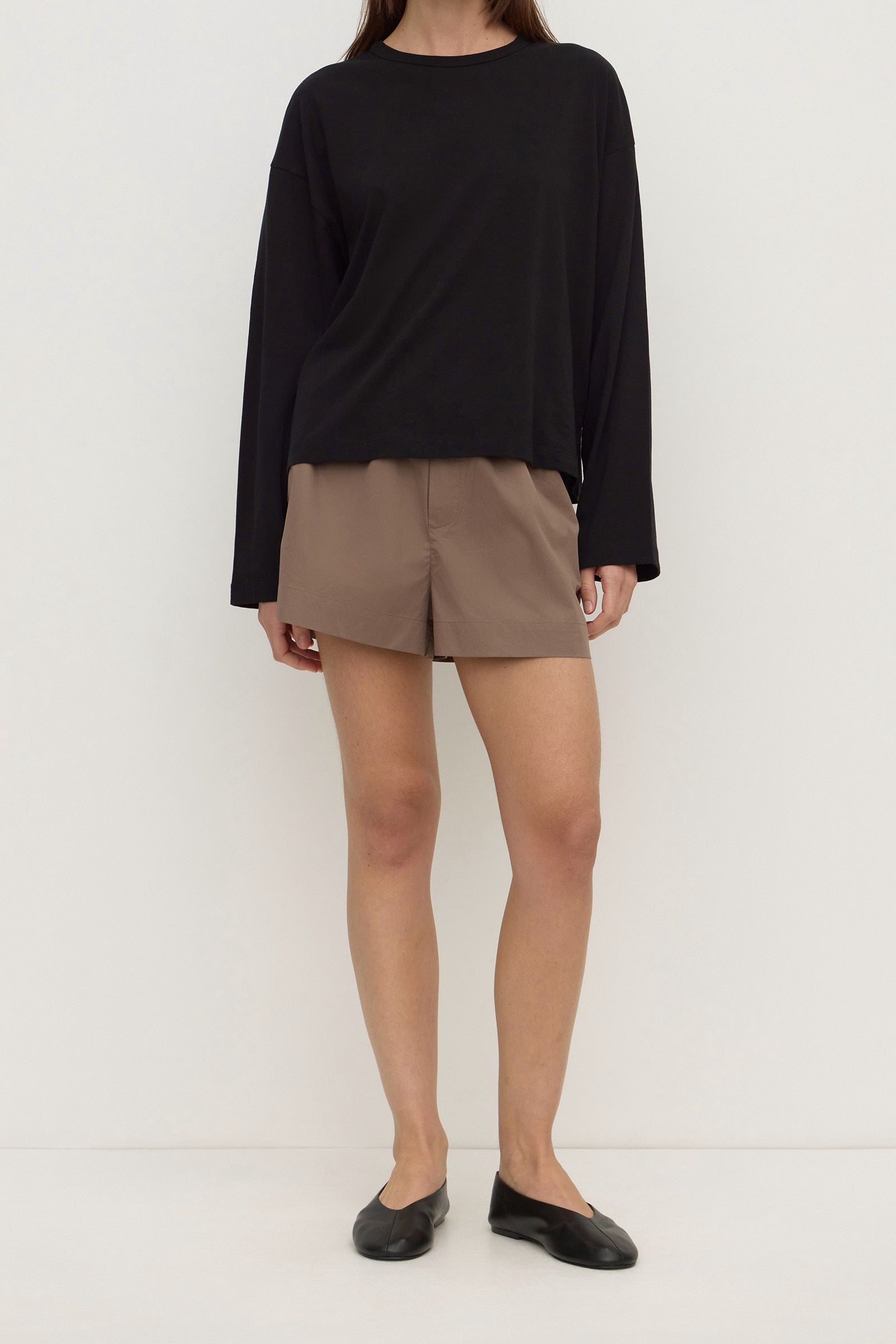 Assembly Label Micha Poplin Short in Dark Sand