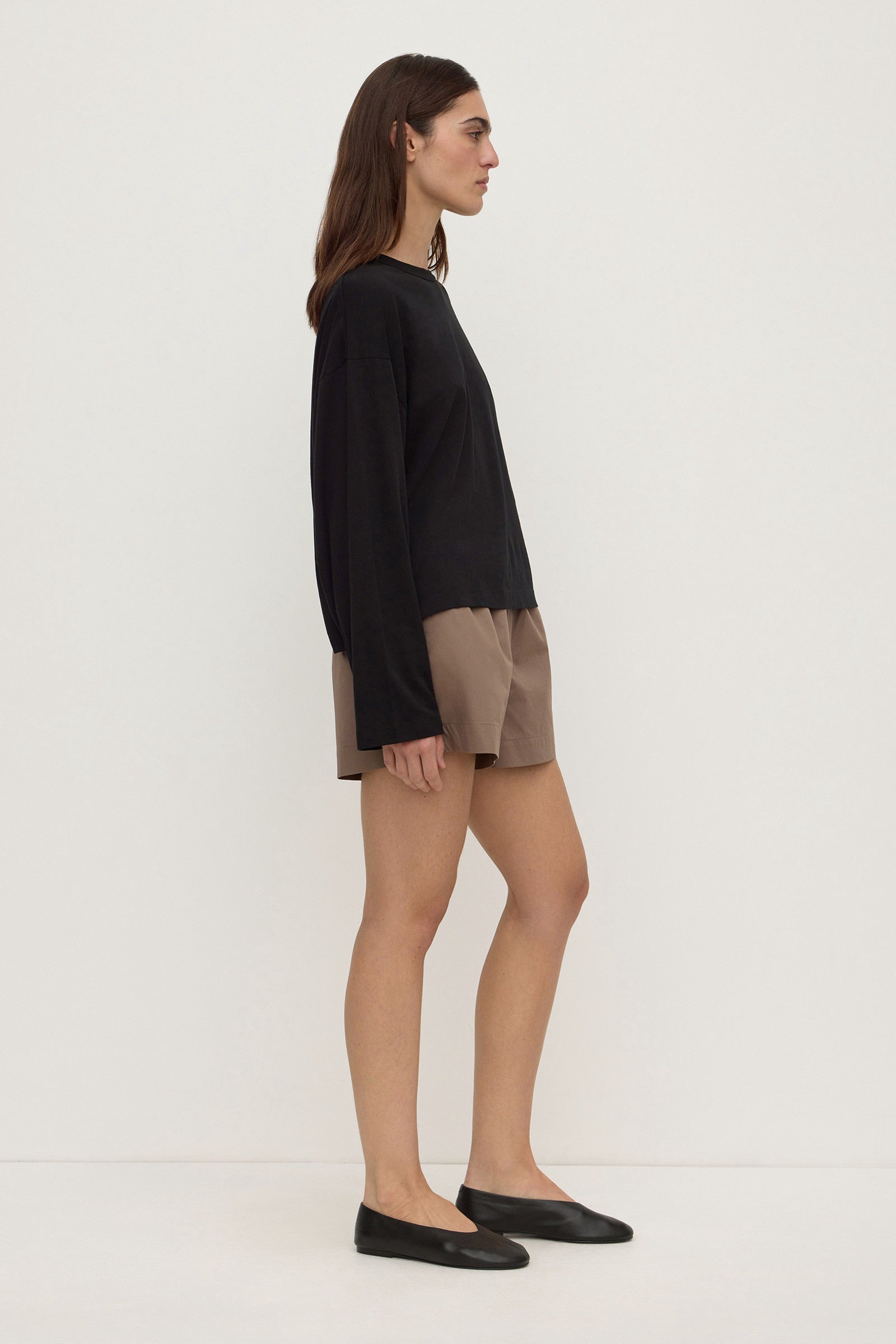 Assembly Label Micha Poplin Short in Dark Sand