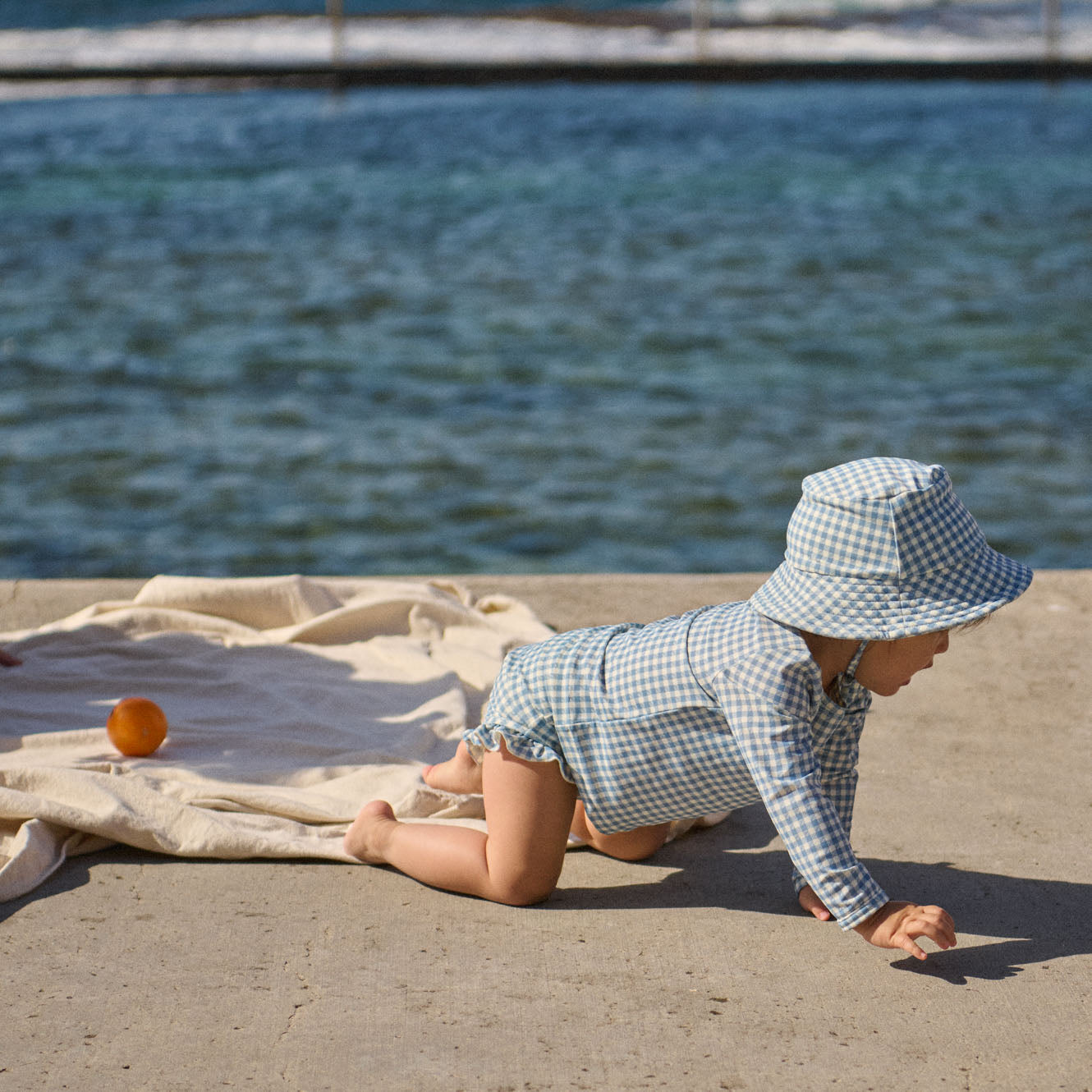 Splash Sunhat | Blue Gingham