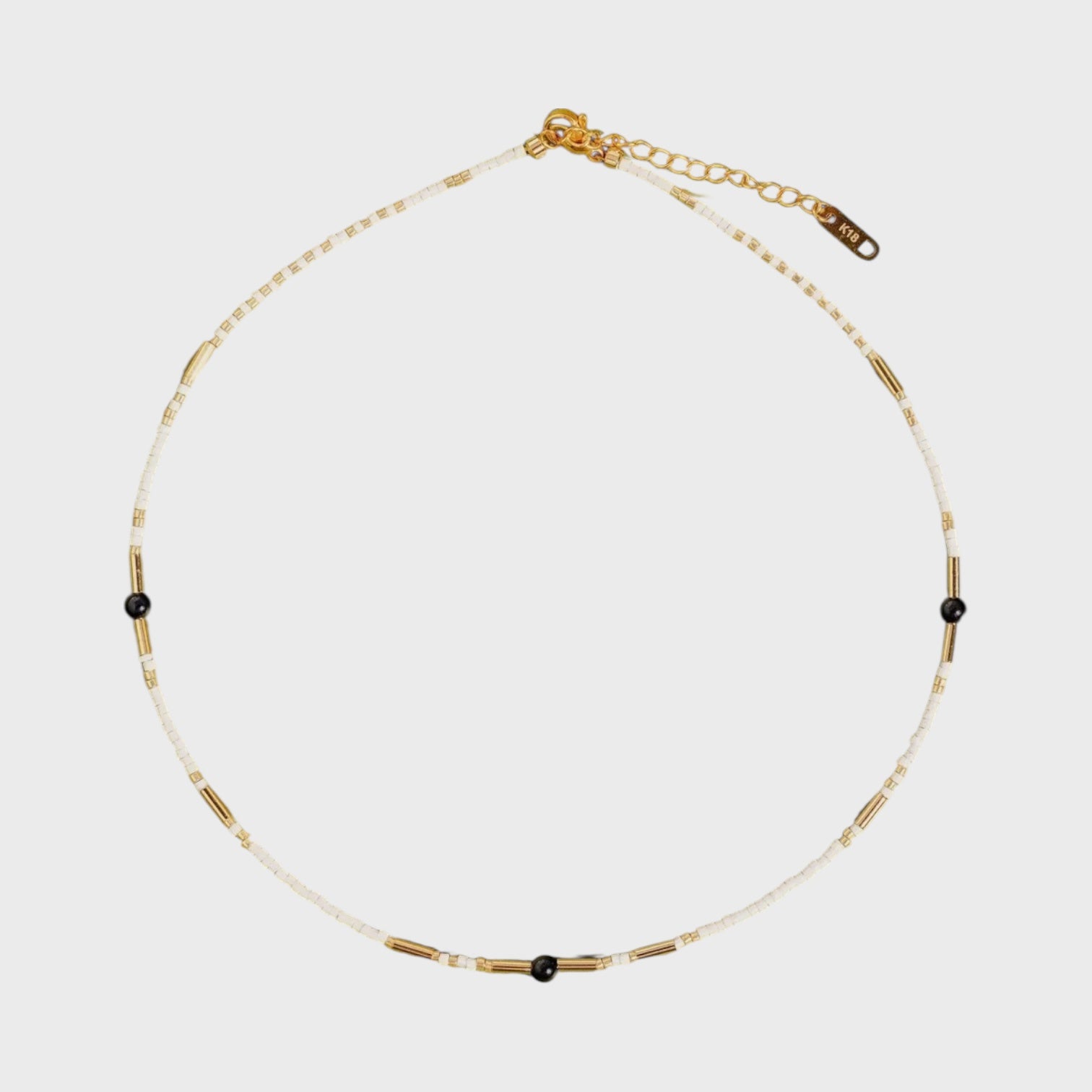 Nyx 18K Handmade Bohemian Beaded Stack Necklace|White