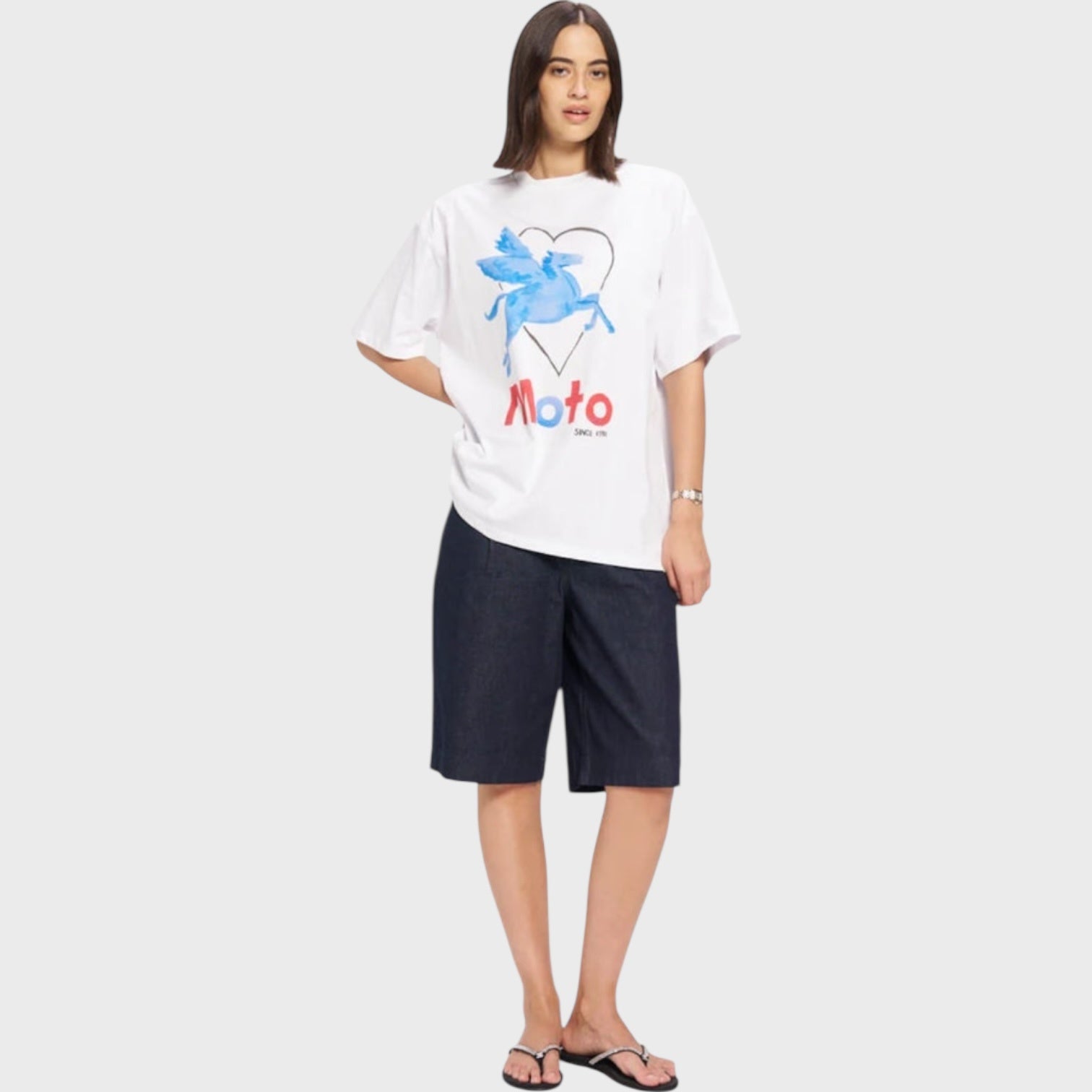 Moto Oversize T-Shirt | White
