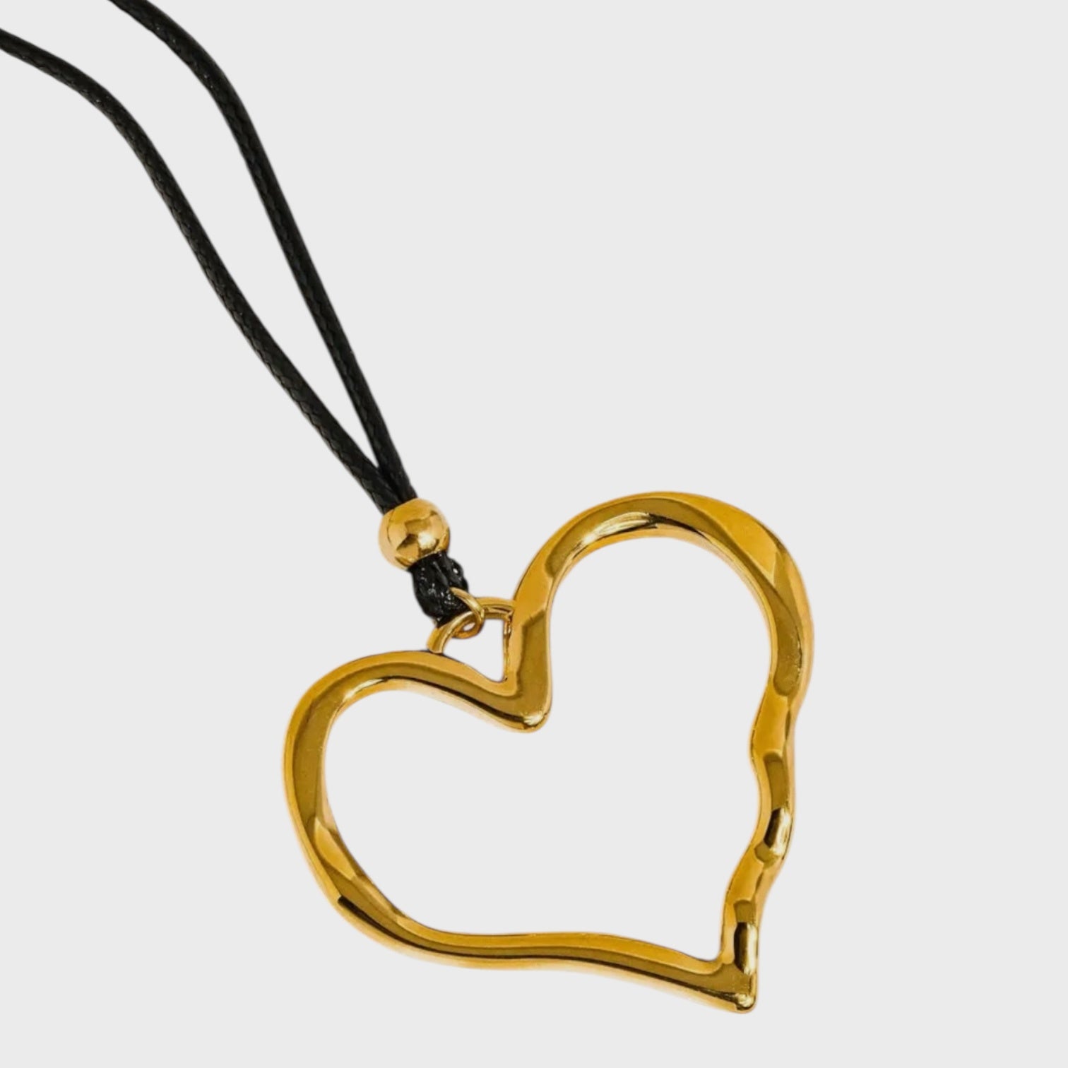 Jeffrey 18K Gold Non-Tarnish Large Heart Necklace | Yellow Gold