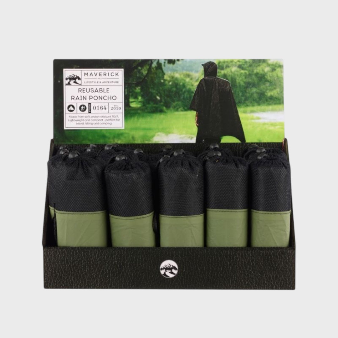 REUSABLE RAIN PONCHO | BLACK