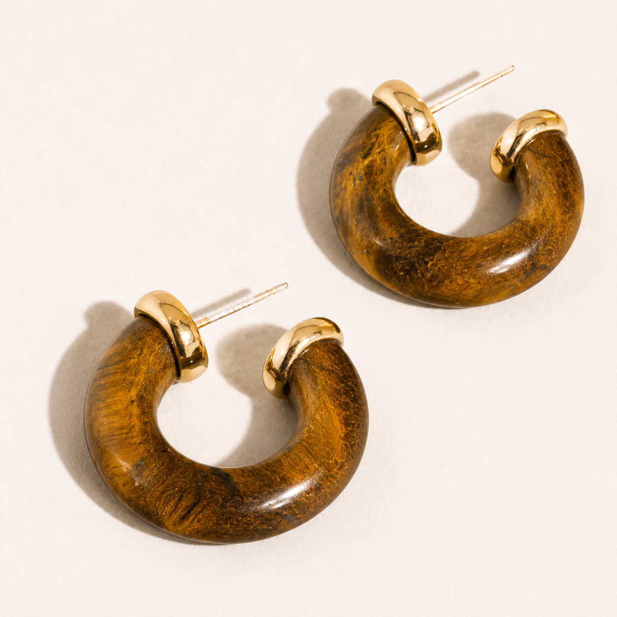 Quinnley Western Hoop Earrings | Brown Jasper