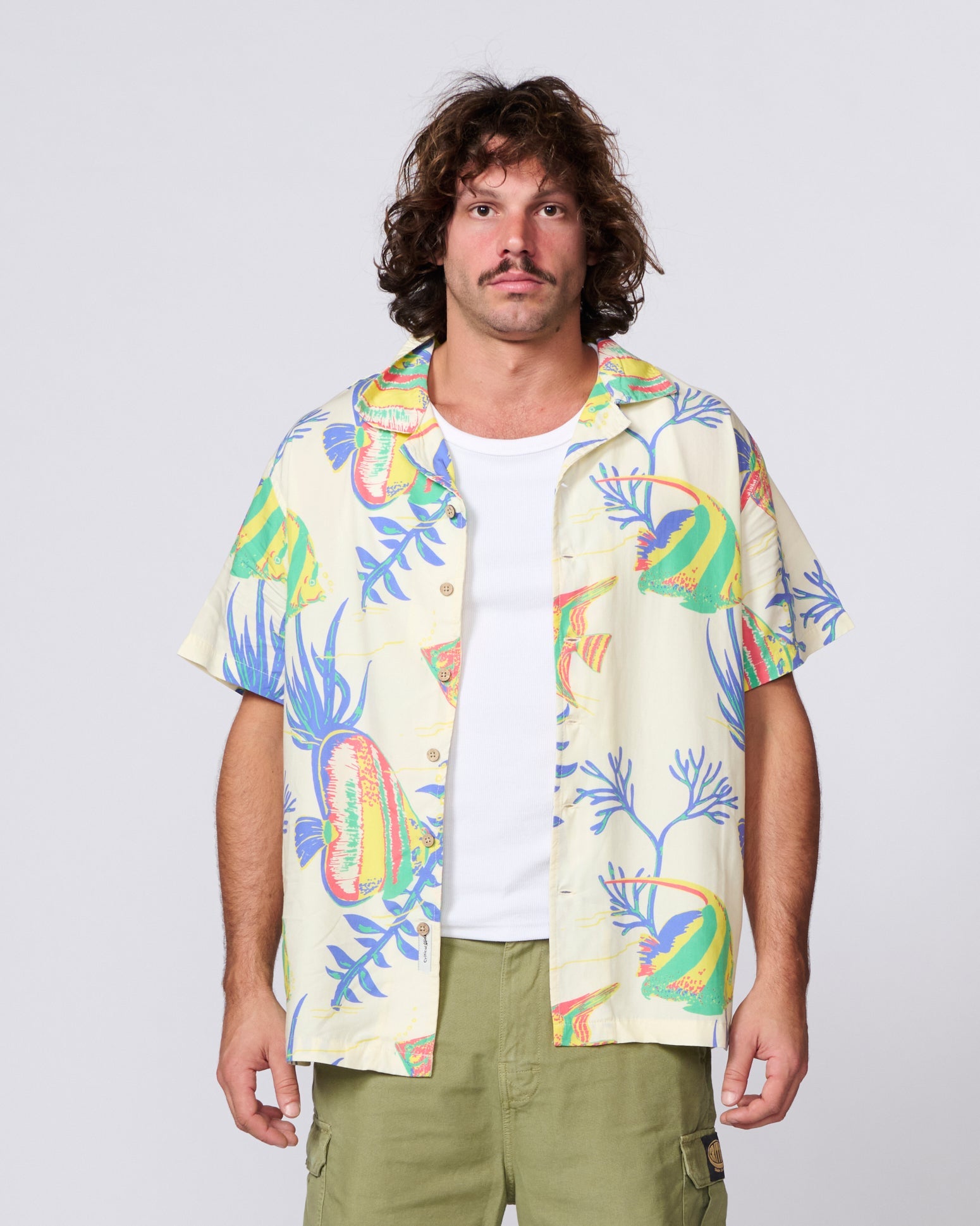 TCSS Aquarium Resort SS Shirt in Ecru