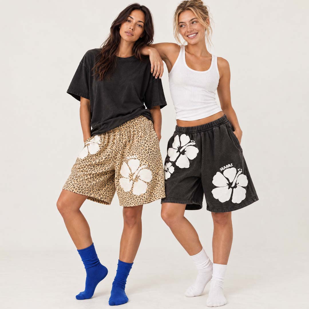 The Happy Hibiscus Shorts | Leopard