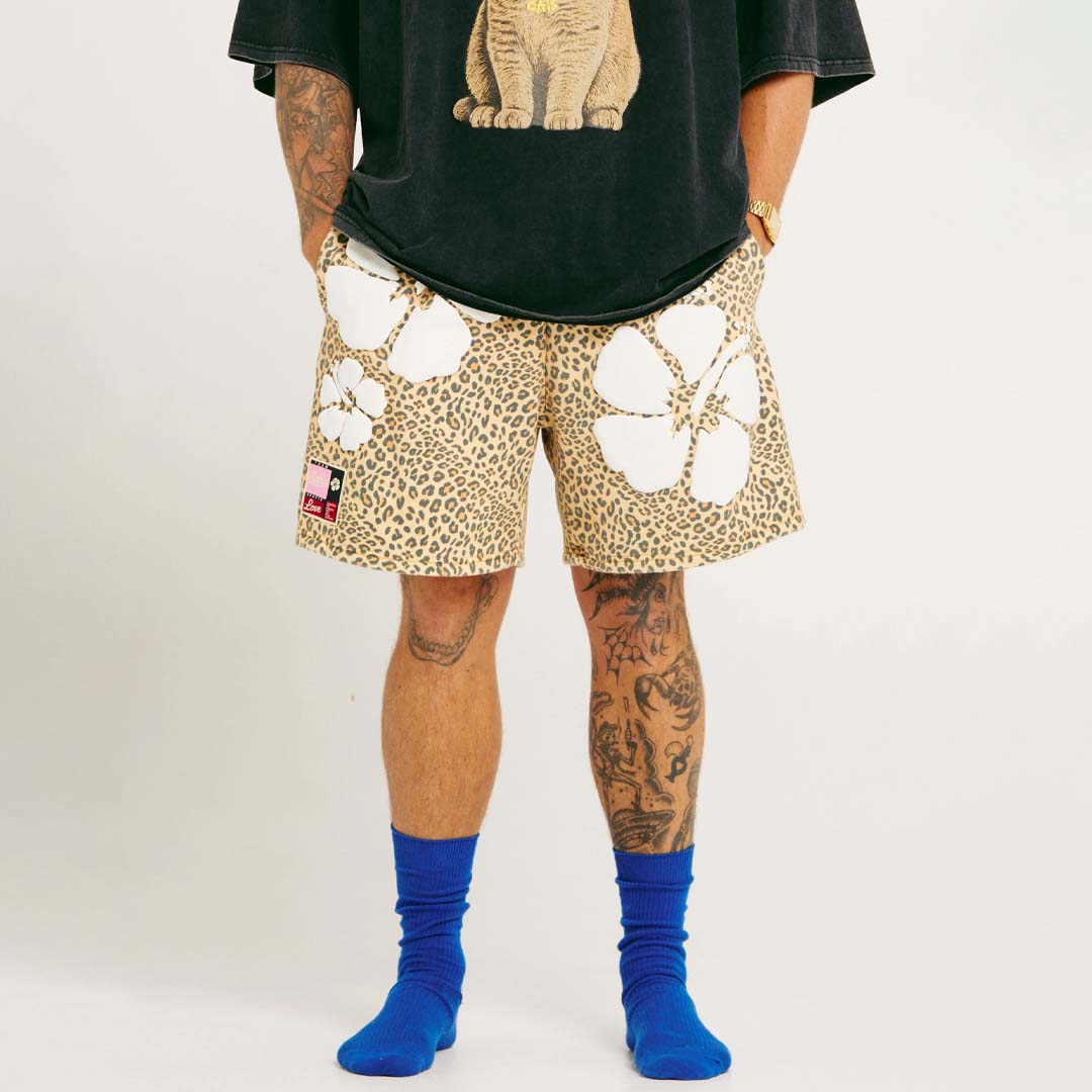 The Happy Hibiscus Shorts | Leopard