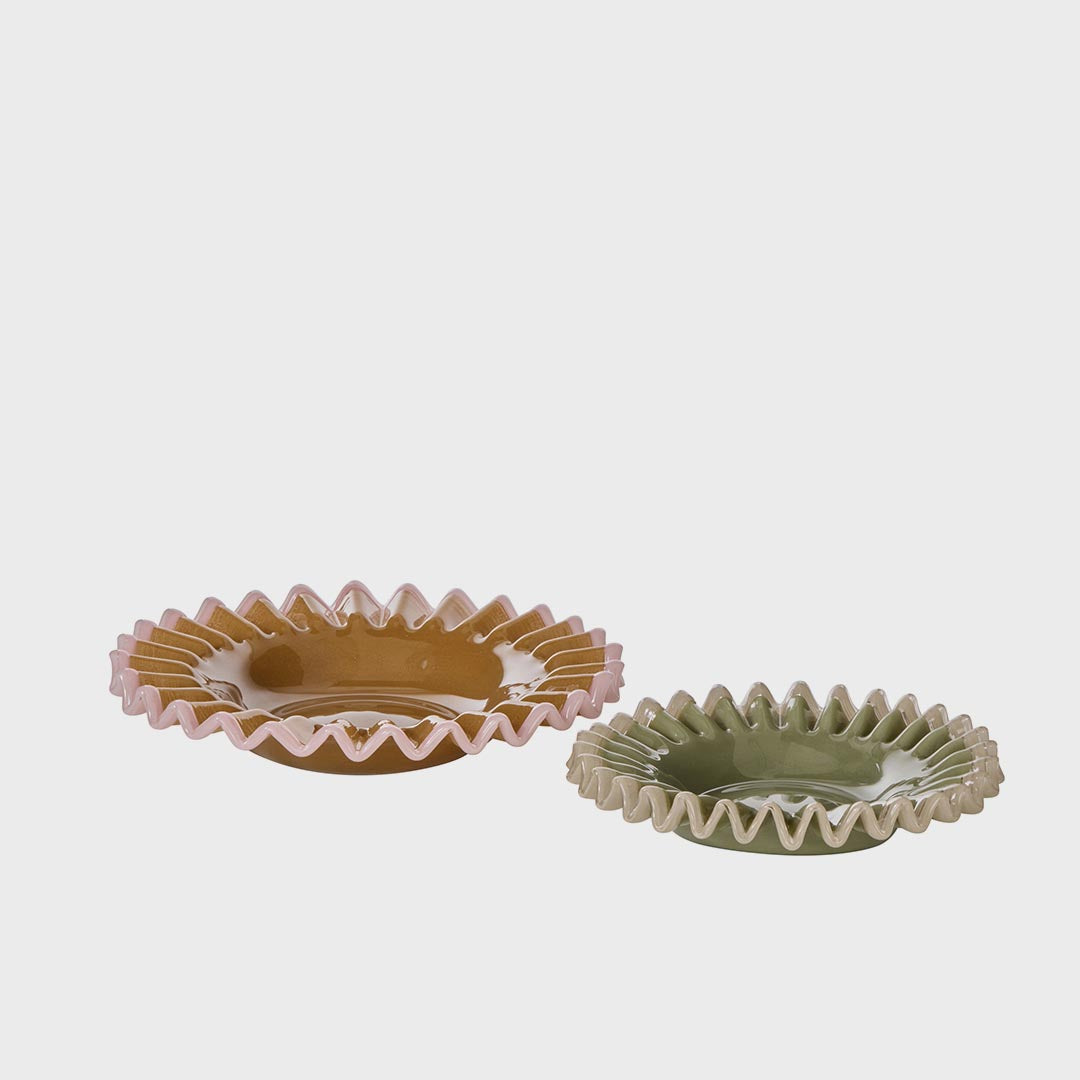 Sigrid Frill Dish Small | Green & Grey