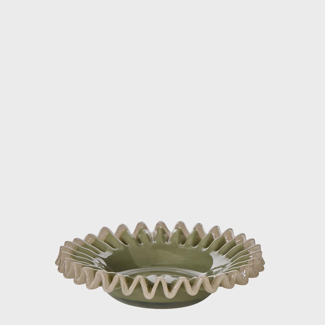 Sigrid Frill Dish Small | Green & Grey