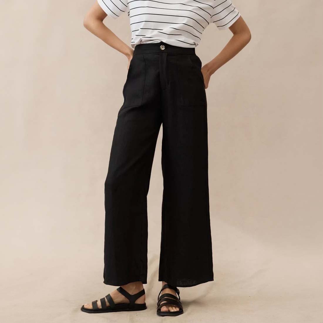 Jude Linen Pants | Black