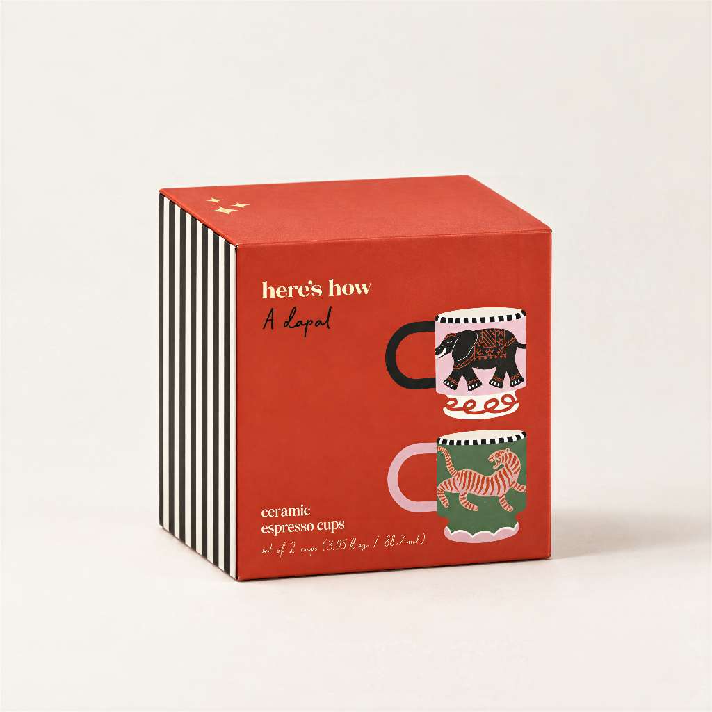 A Dopo Espresso Cups Set of 2 | Tiger + Elephant