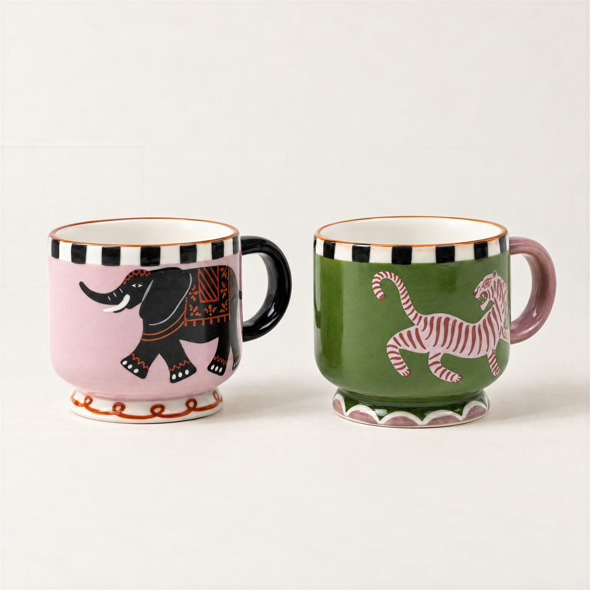 A Dopo Espresso Cups Set of 2 | Tiger + Elephant