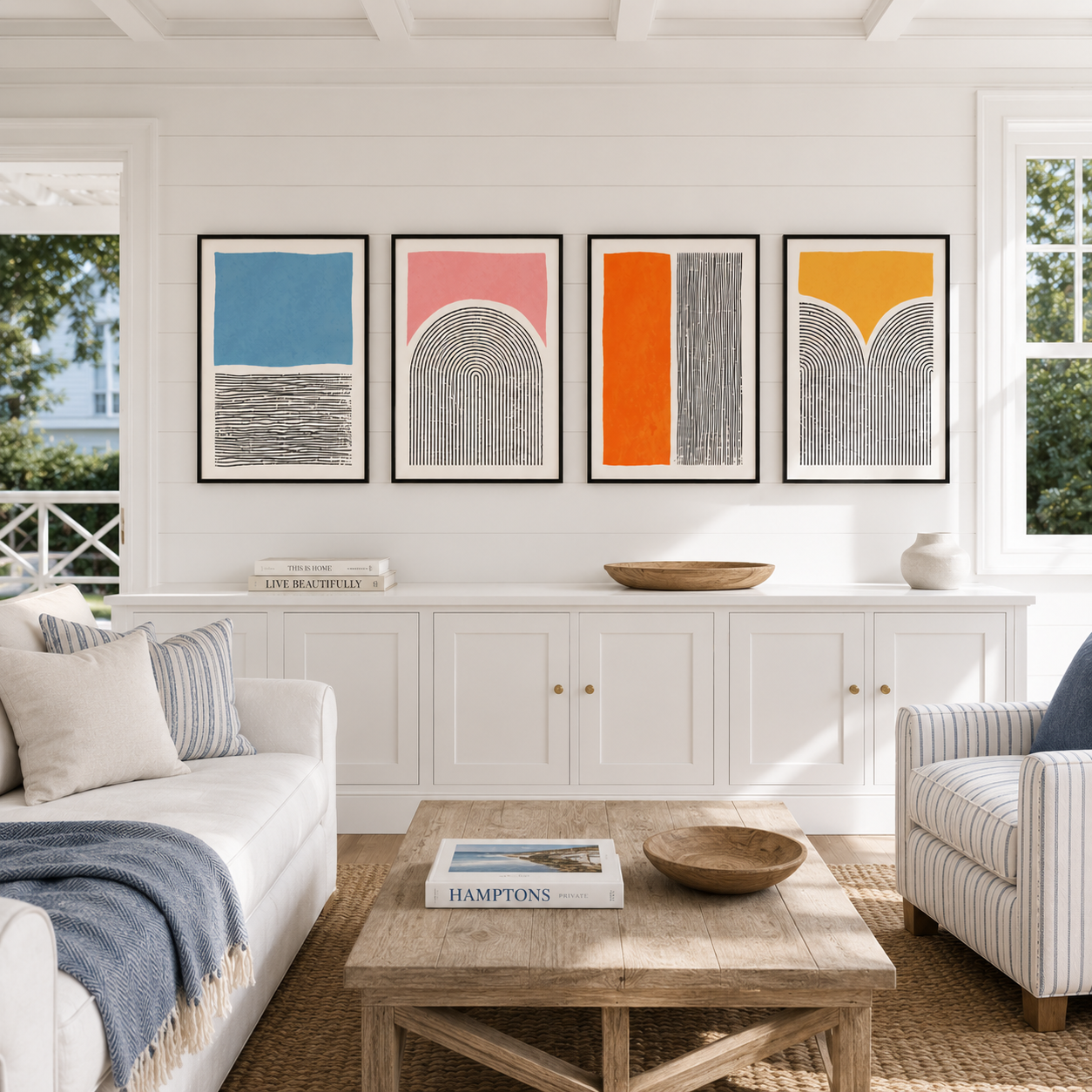 Tidal Static Framed Canvas Print