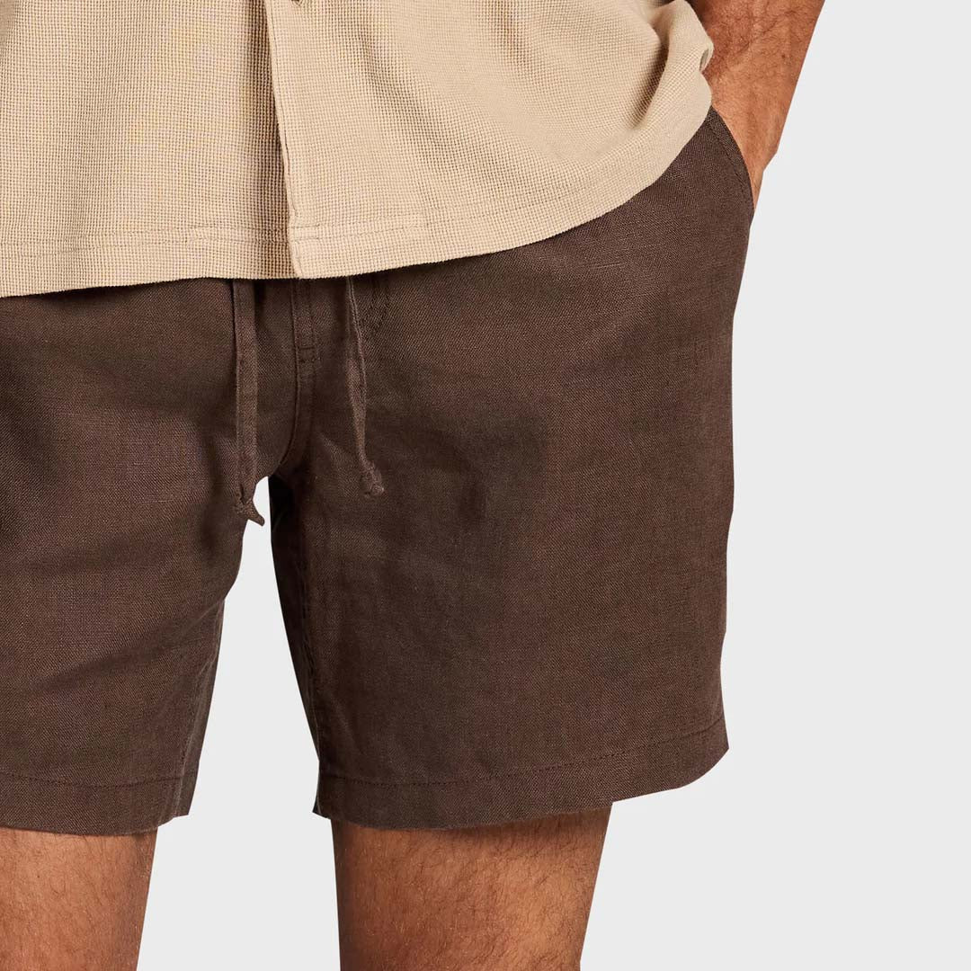 Riviera Linen Short | Mahogany