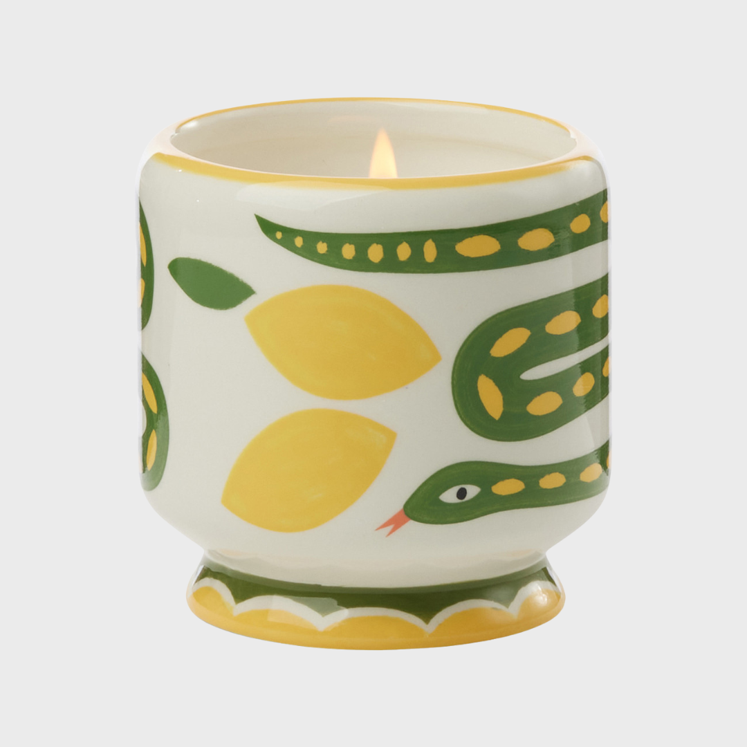 ADOPO 8oz SNAKE CERAMIC CANDLE | WILD LEMONGRASS