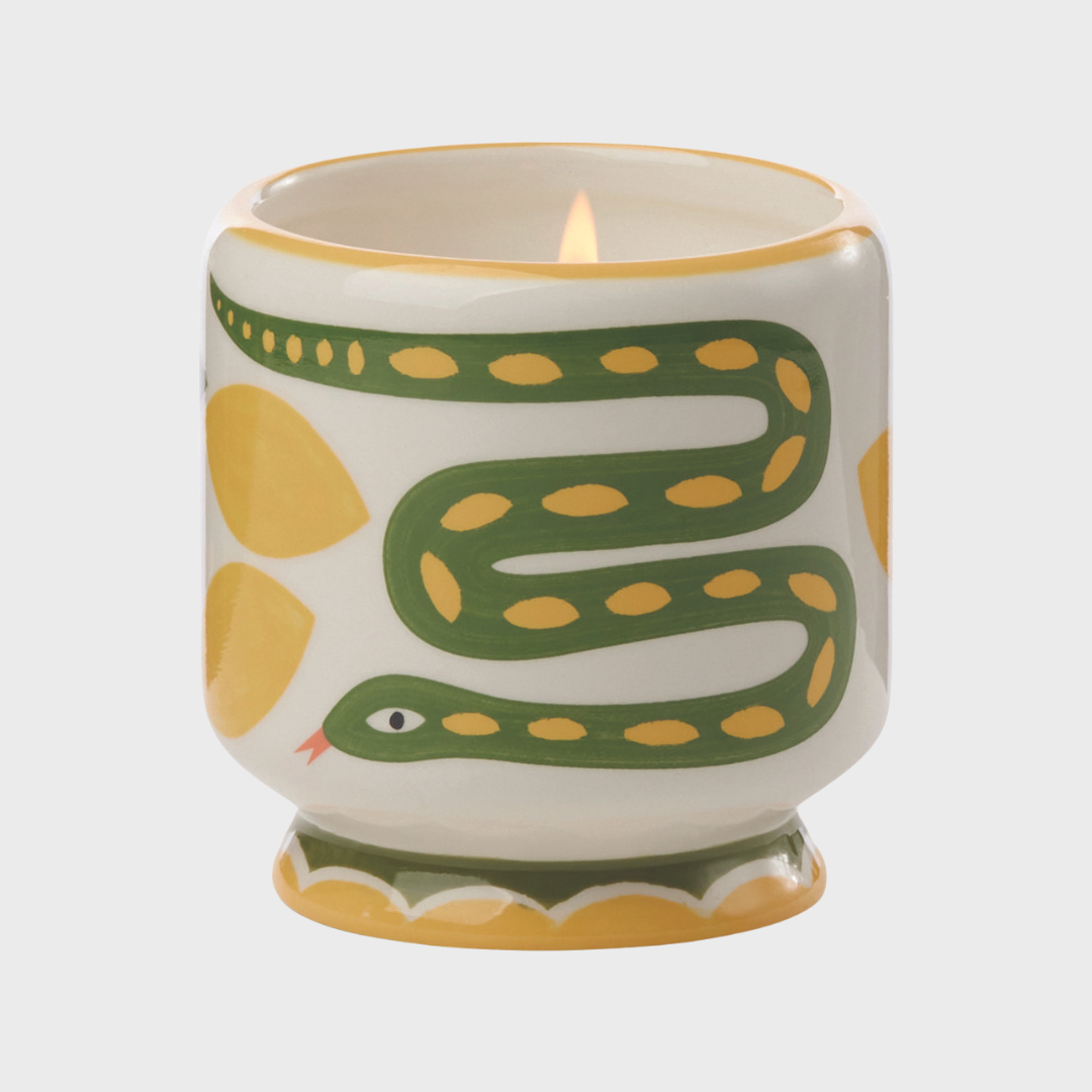 ADOPO 8oz SNAKE CERAMIC CANDLE | WILD LEMONGRASS