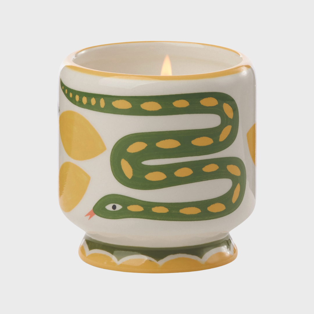 Adopo 8oz Snake Ceramic Candle | Wild Lemongrass
