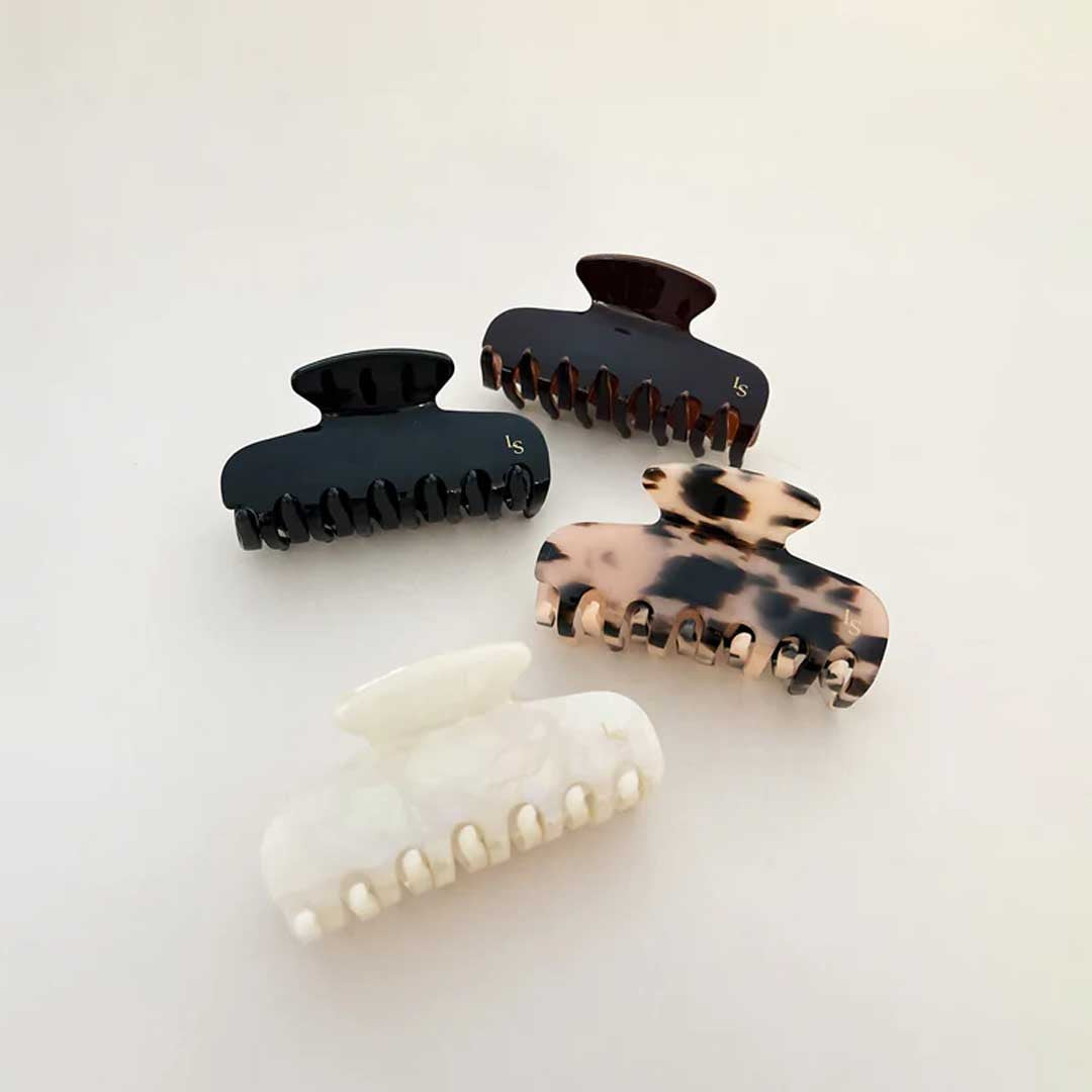 L&S Logo Petit Hair Claw Clips | Tort