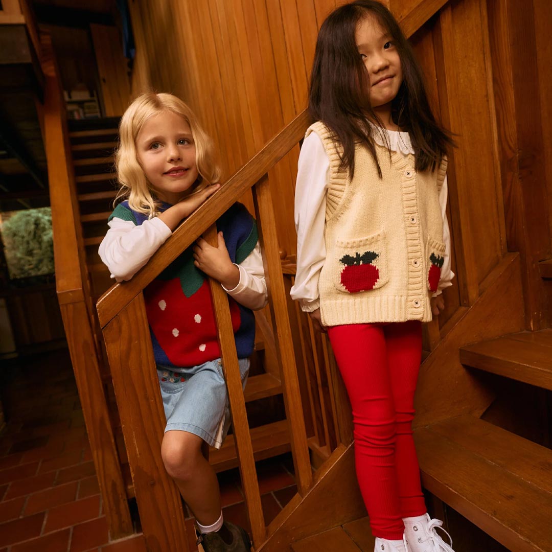 Apple Pocket Knit Vest | Cream