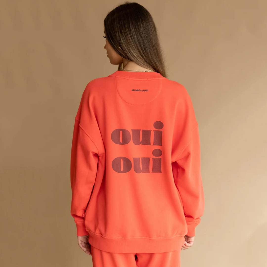 OUI SWEATSHIRT | CORAL