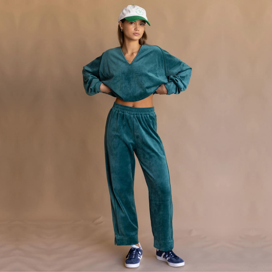 VELOUR PIPING PANT | IVY`