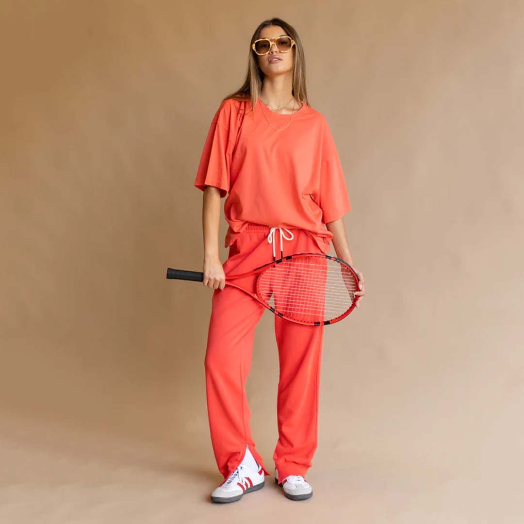 ZIP HEM TRACKPANT | CORAL