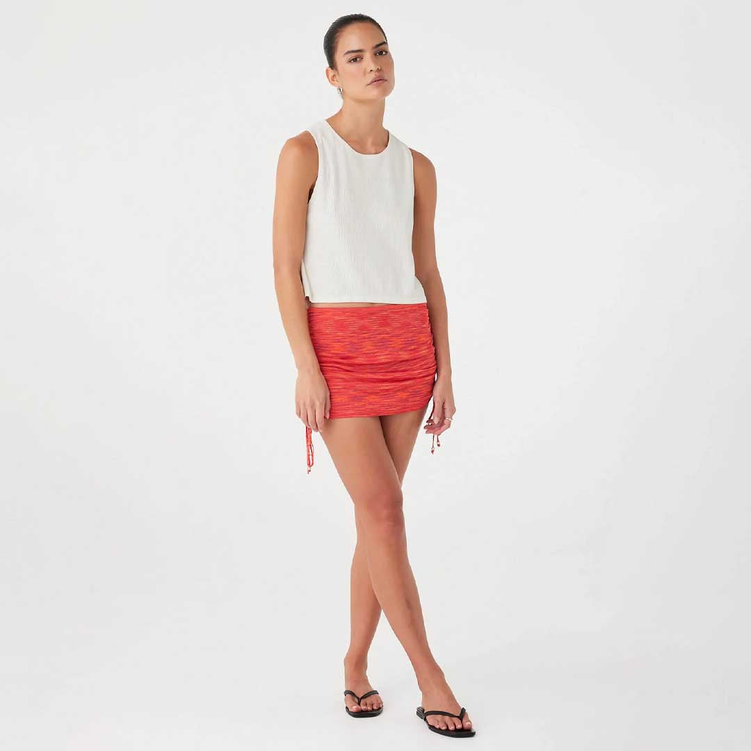 Emi Ruched Mini Skirt | Coral