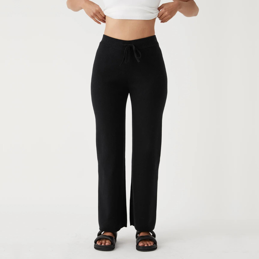 NOA ORGANIC KNIT PANTS | BLACK