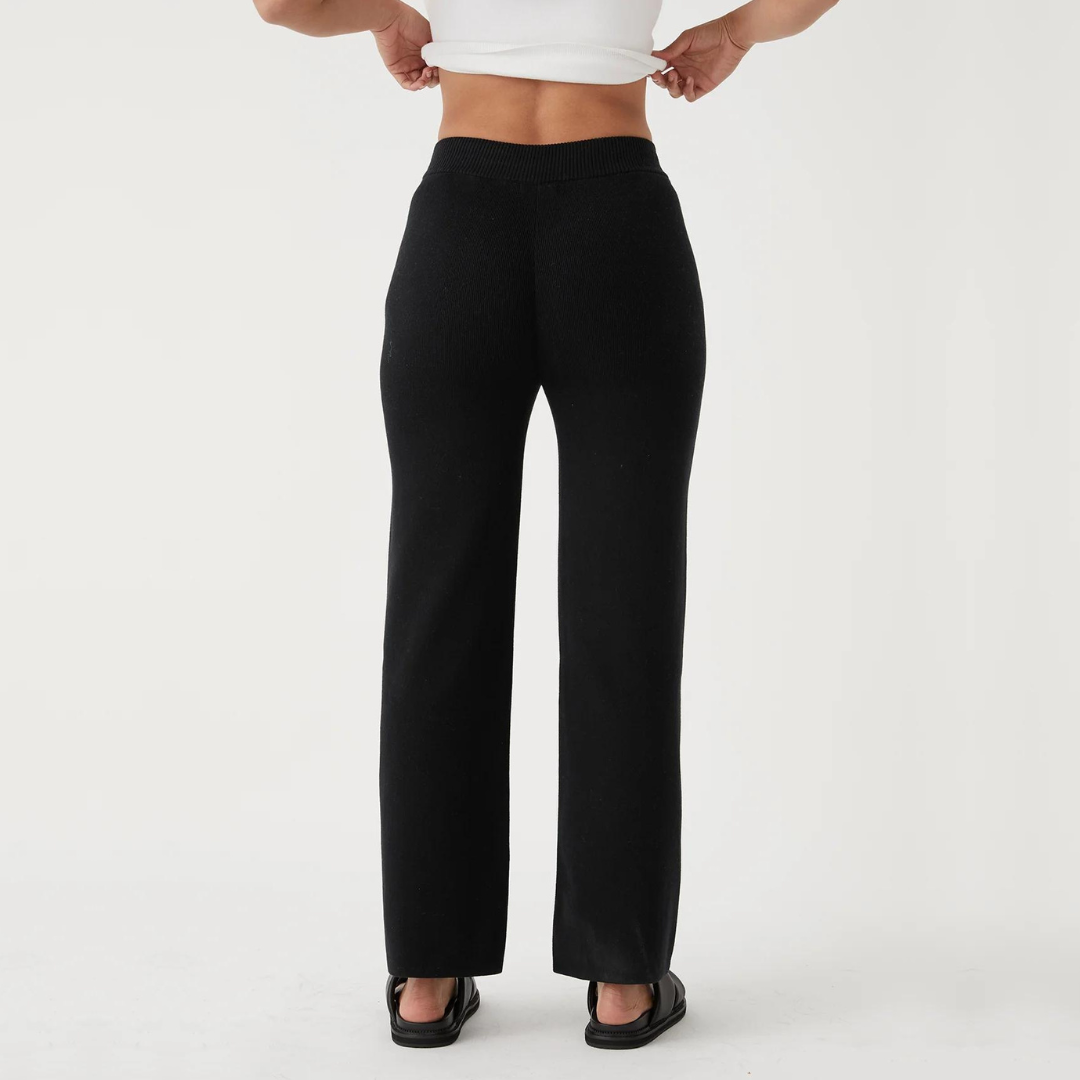 NOA ORGANIC KNIT PANTS | BLACK