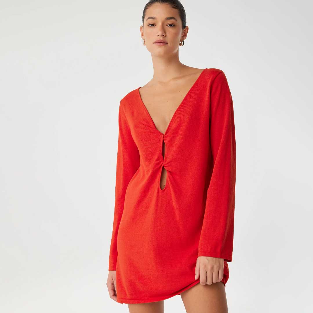 Paloma Reversible Dress | Cherry Red