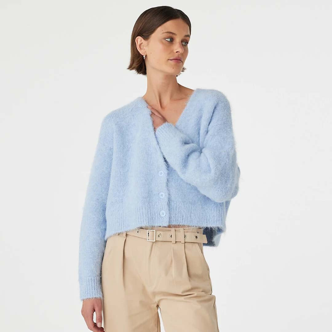 Liora Fluffy Cardigan | Sky