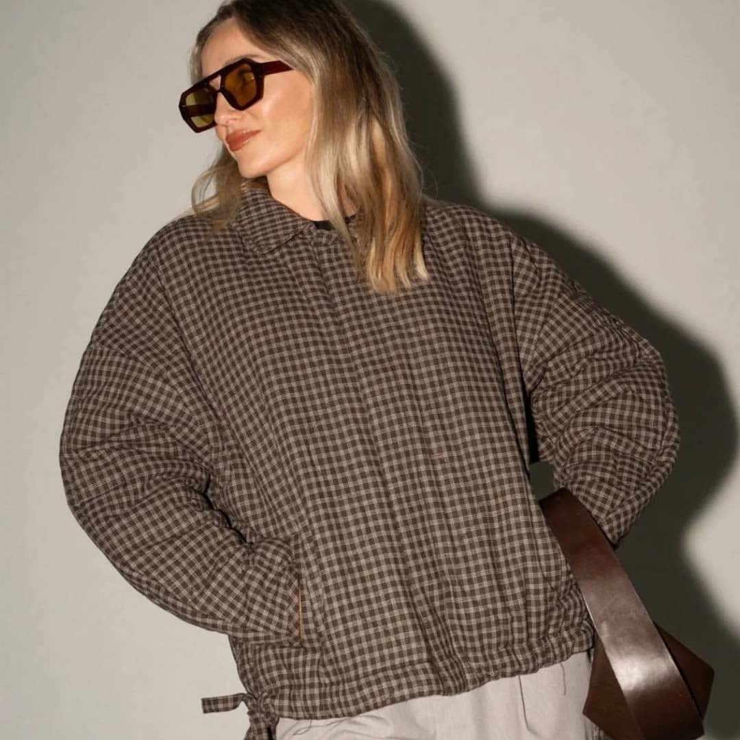 Matteo Jacket | Espresso Check