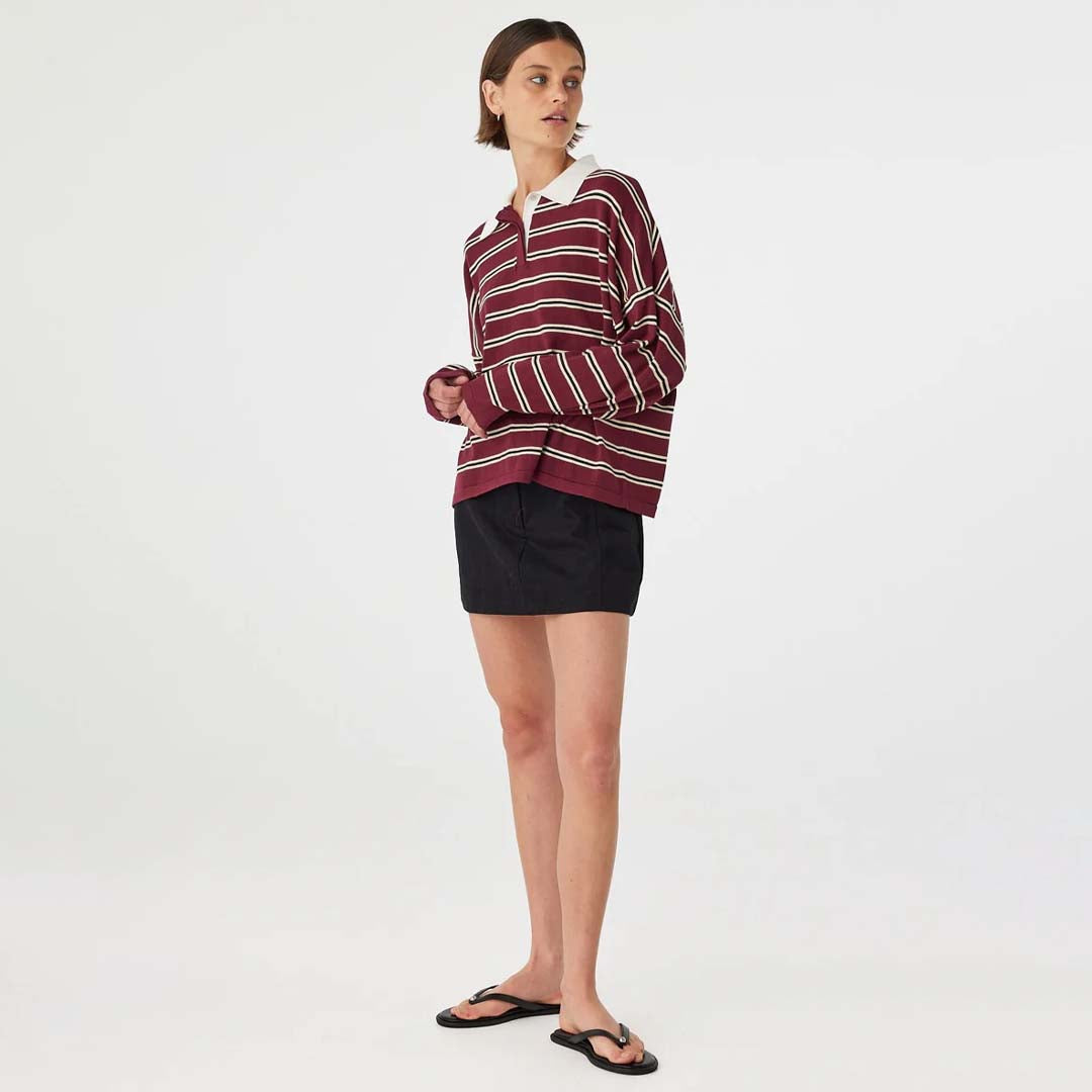 Rayne Knit Jersey | Merlot Stripe