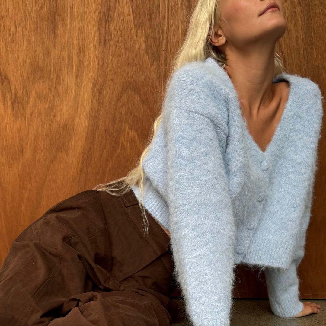 Liora Fluffy Cardigan | Sky