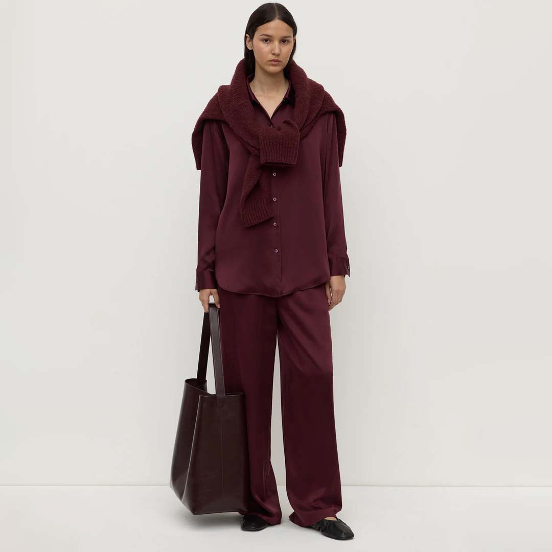 Pippa Silk Shirt | Merlot