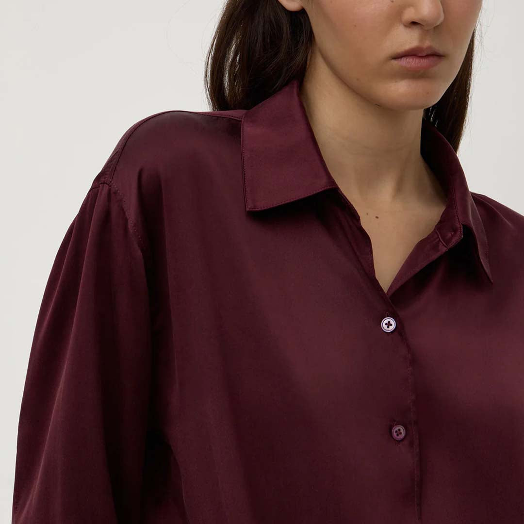 Pippa Silk Shirt | Merlot