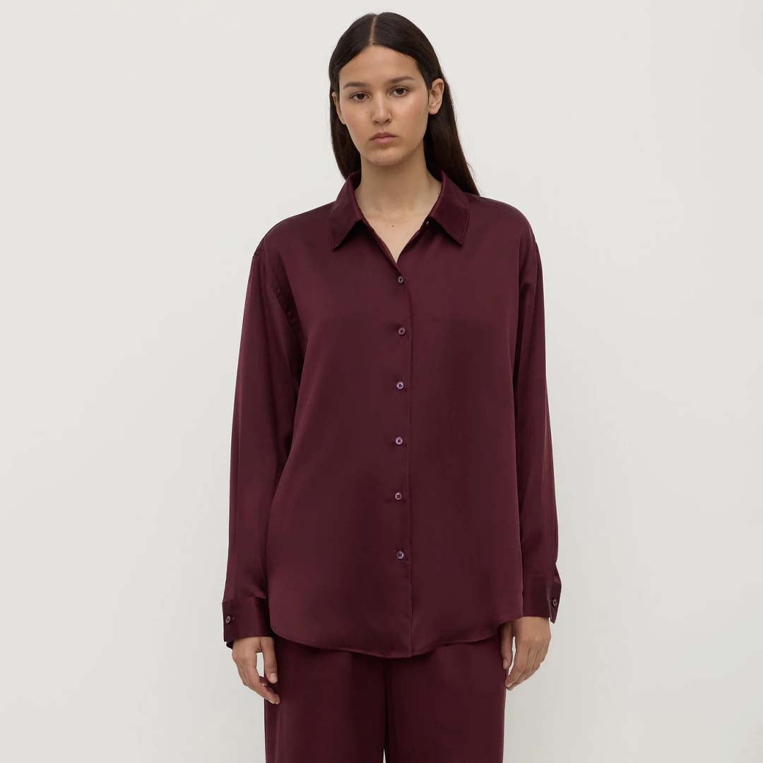 Pippa Silk Shirt | Merlot