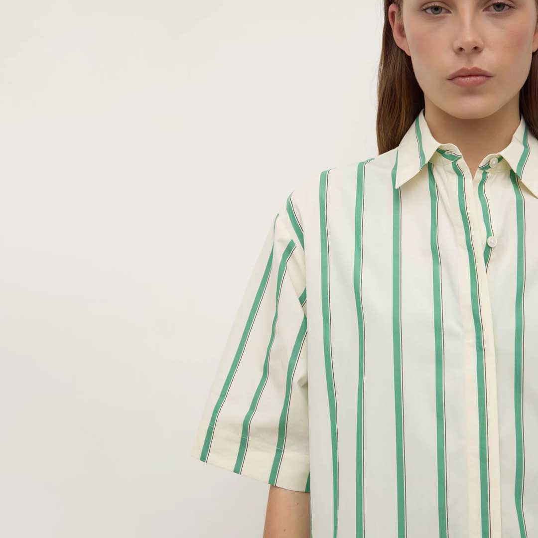 Agnes Stripe Shirt | Butter Bright Green