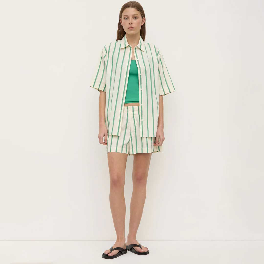 Agnes Stripe Short | Butter Bright Green