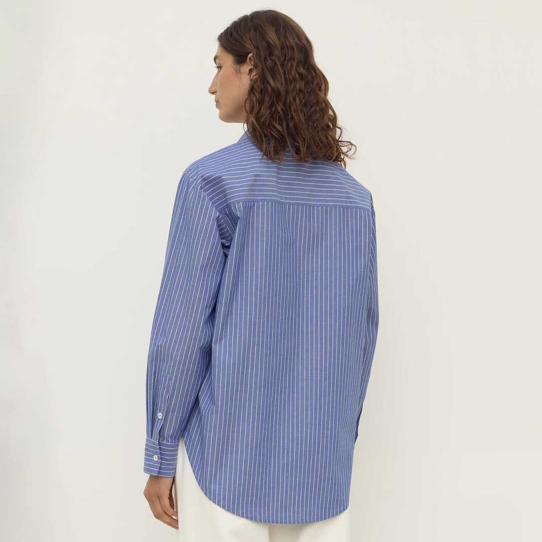 Anais Stripe Long Sleeve Shirt | Blue & White Stripe
