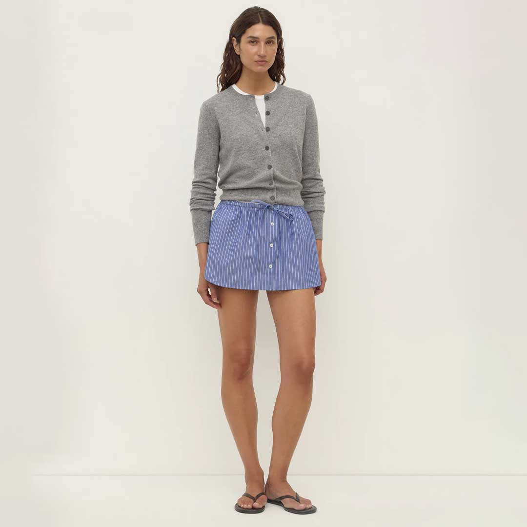 Anais Stripe Skirt | Blue & White Stripe