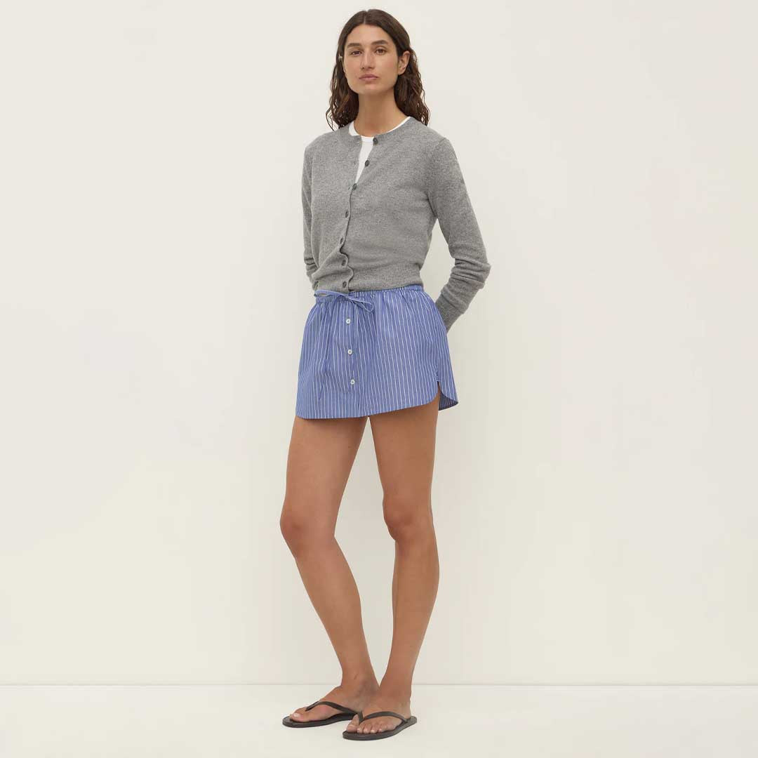 Anais Stripe Skirt | Blue & White Stripe