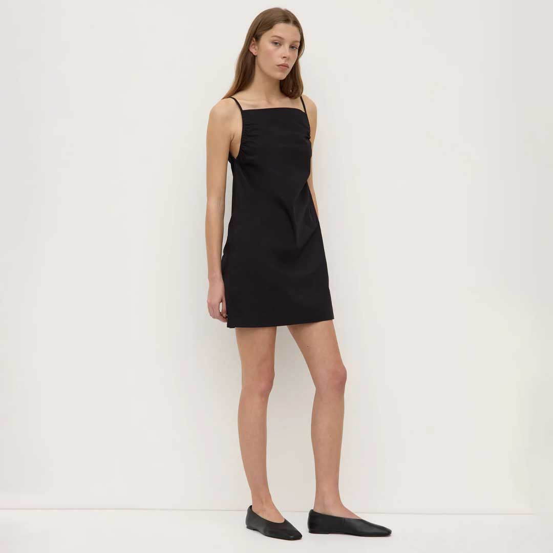 Annie Poplin Mini Dress | Black