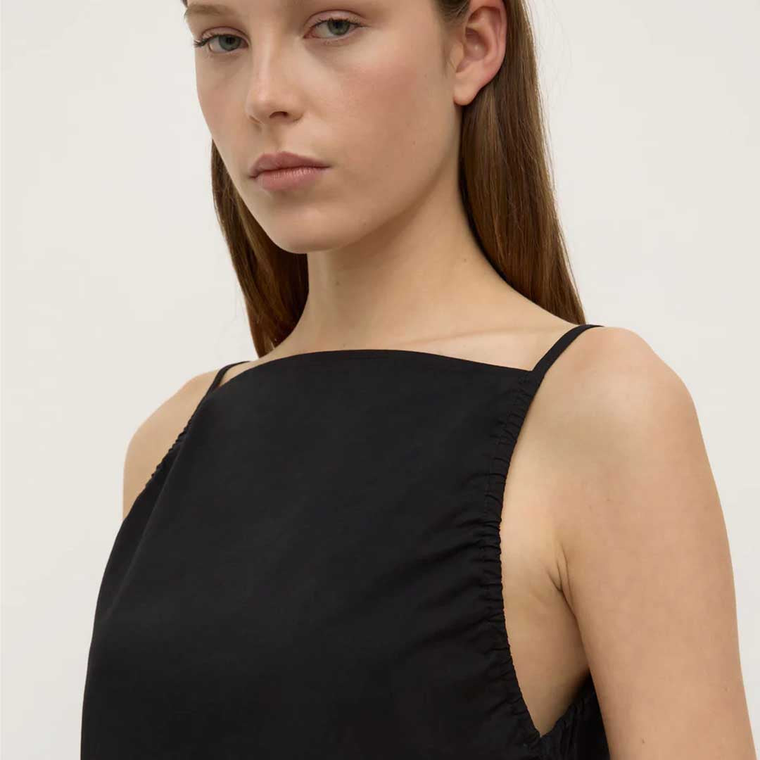 Annie Poplin Tank | Black