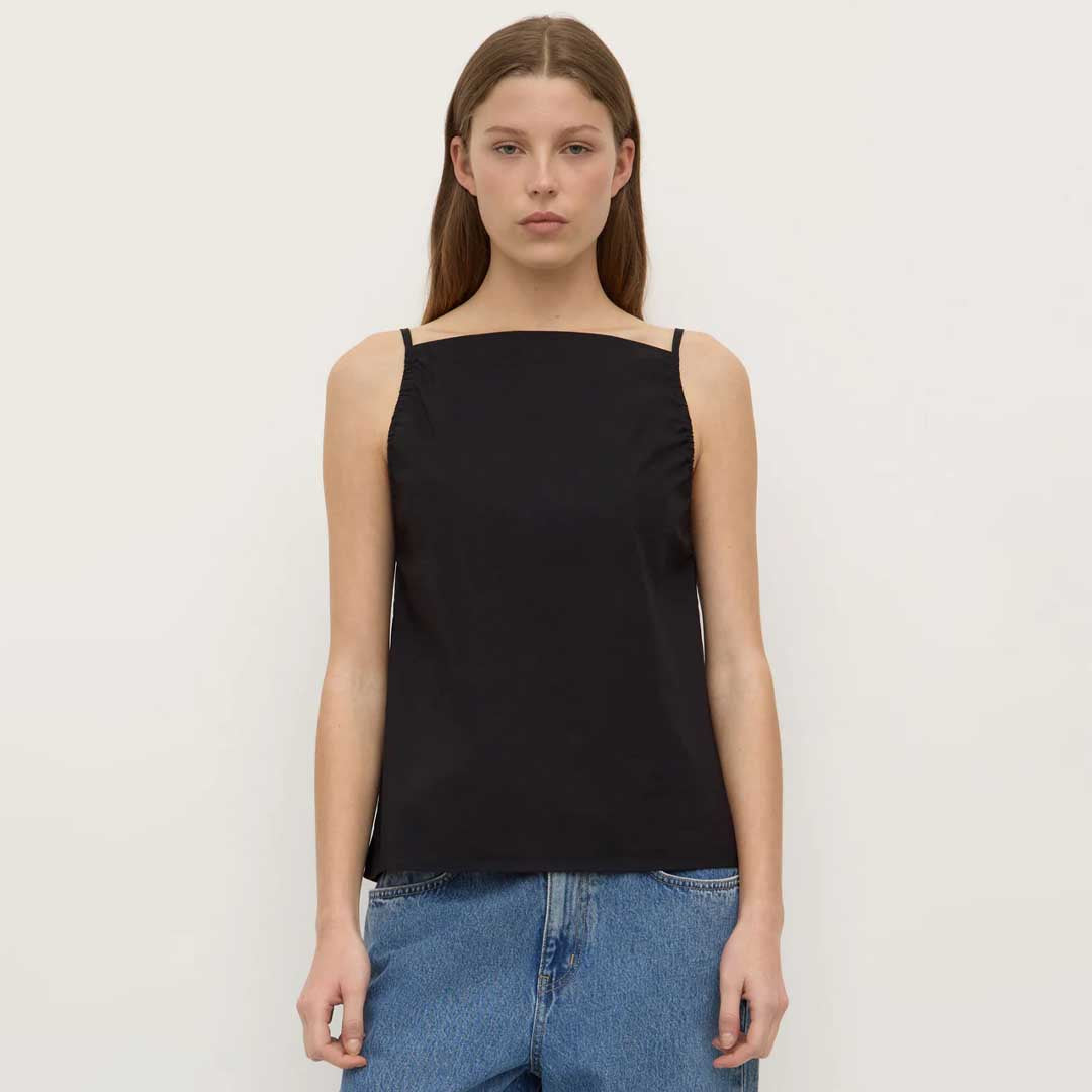 Annie Poplin Tank | Black