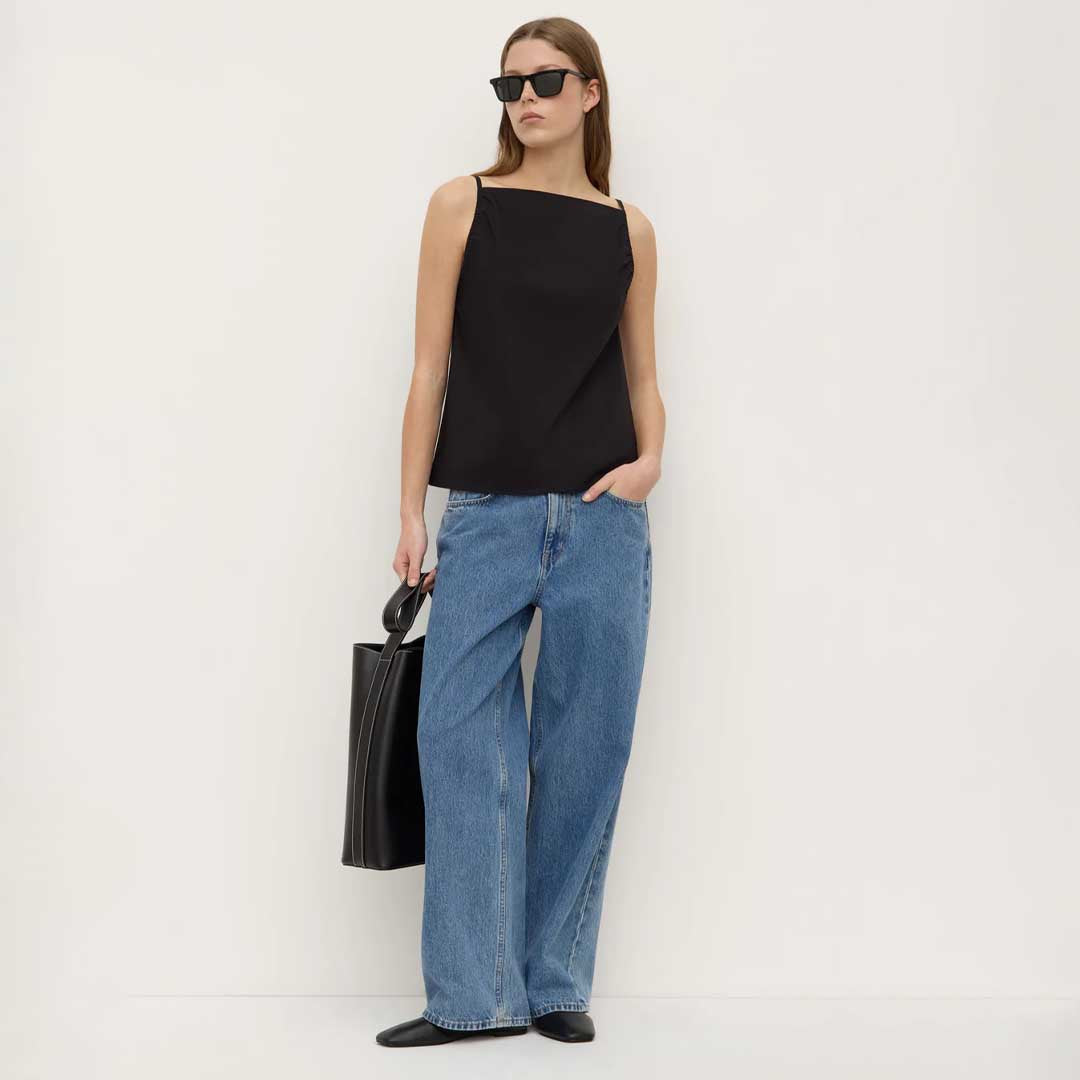 Annie Poplin Tank | Black