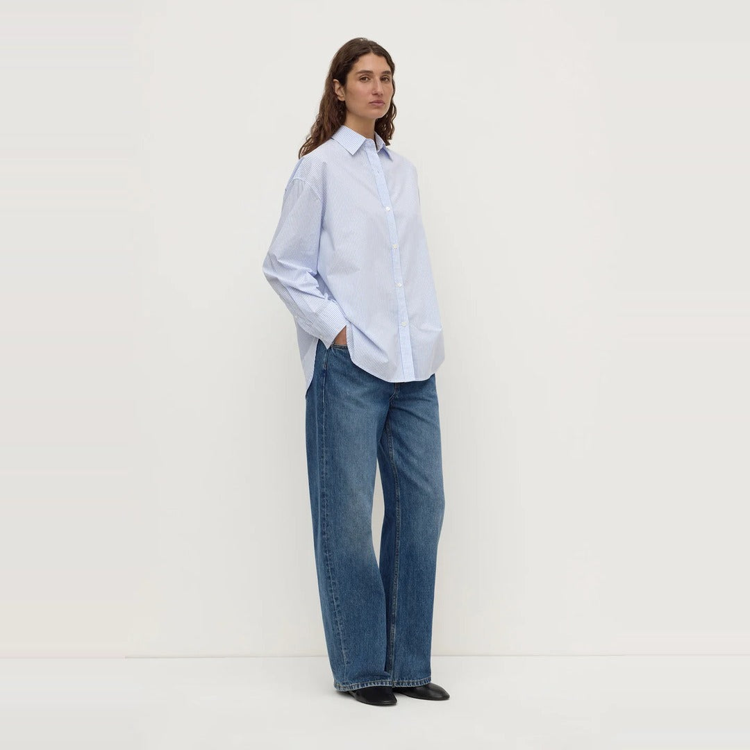 Avoca Stripe Long Sleeve Shirt | Blue White Stripe