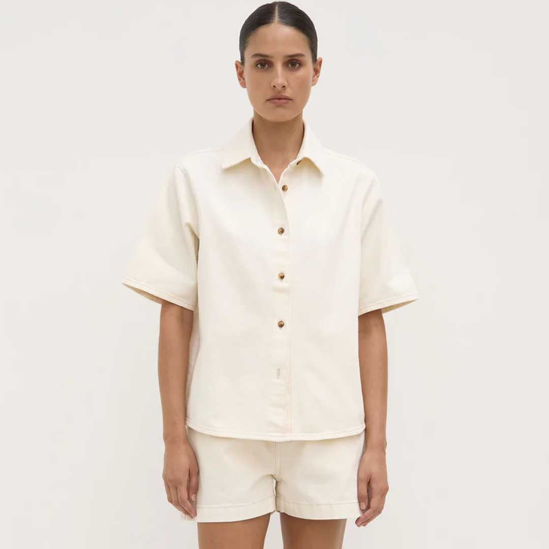 Boxy Denim Shirt | Ecru